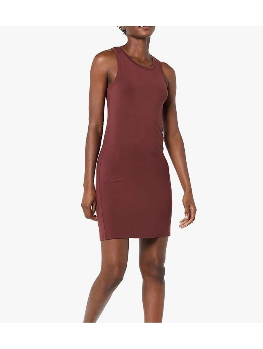 NEW Amazon Essentials Womens Lightweight Jersey Slim-Fit Mini Dress Olive Large